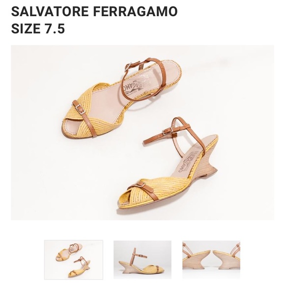 *SOLD* Salvatore Ferragamo Woven Raffia Wedges 😍 - Picture 10 of 10